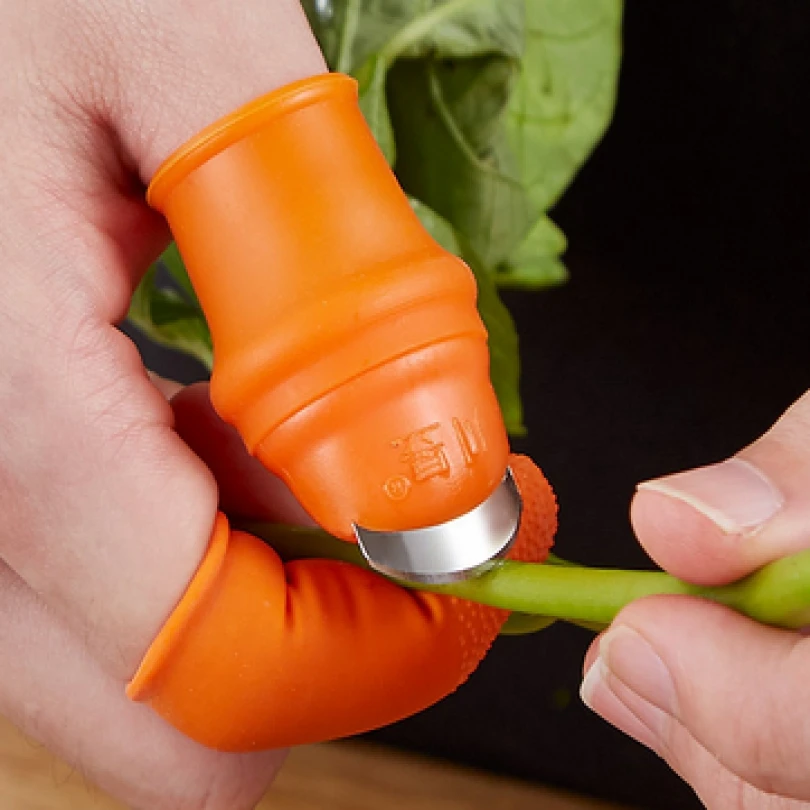 Silicone Special Thumb Cutter Fruit Picking Vegetable Separator Thumb Cutter Set Finger Protector Garden Tool Kitchen Cutter