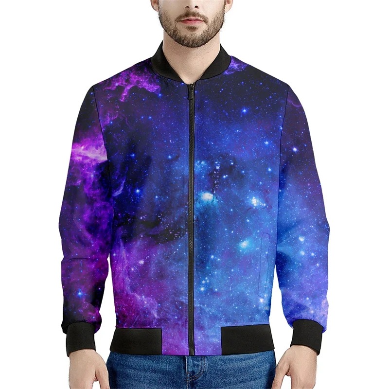 3D Printed Universe Pattern Jacket Men/ Women's Colourful Personalised Space Zip Jacket Harajuku Casual Oversize Sports Coat Top