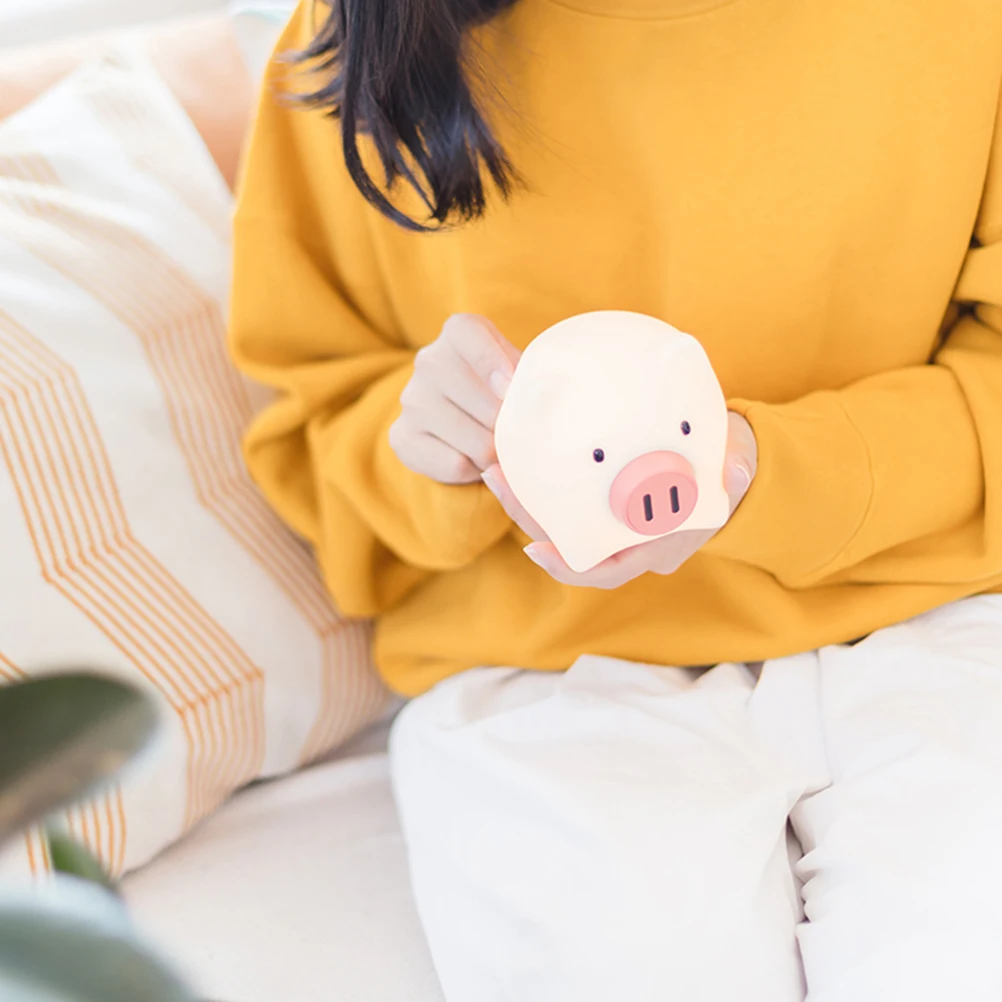

Silicone Night Light LED Lamp USB Rechargeable Soft Glow Pig Shaped Kids Bedroom Nursery Decor Bedside Lighting
