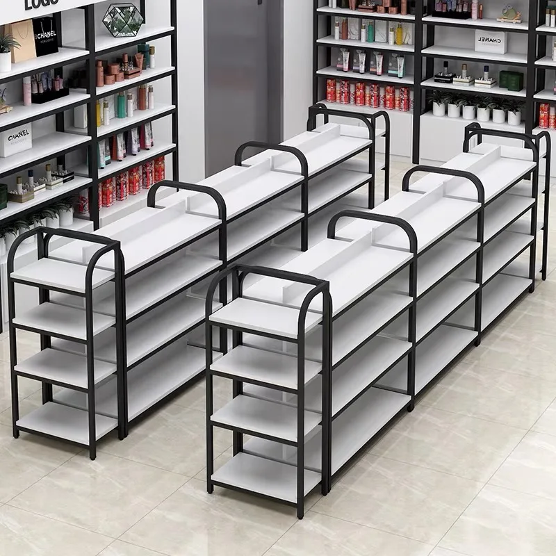 Custom.Custom Shop Shelves Supermarket Wooden Display Rack Gondola Shelving Double-sided Supermarket Shelves Super Market Racks