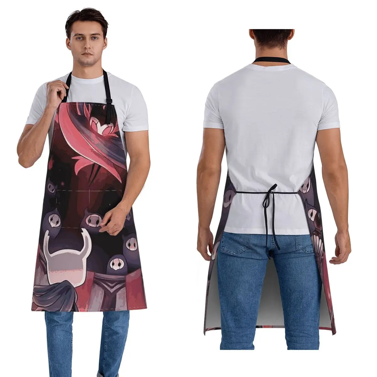 Hollow Knight (16) Delantal Chef Cocina Hornear Tablier Babero sin mangas Limpieza de cocina Delantal para mujeres Hombres Jardinería