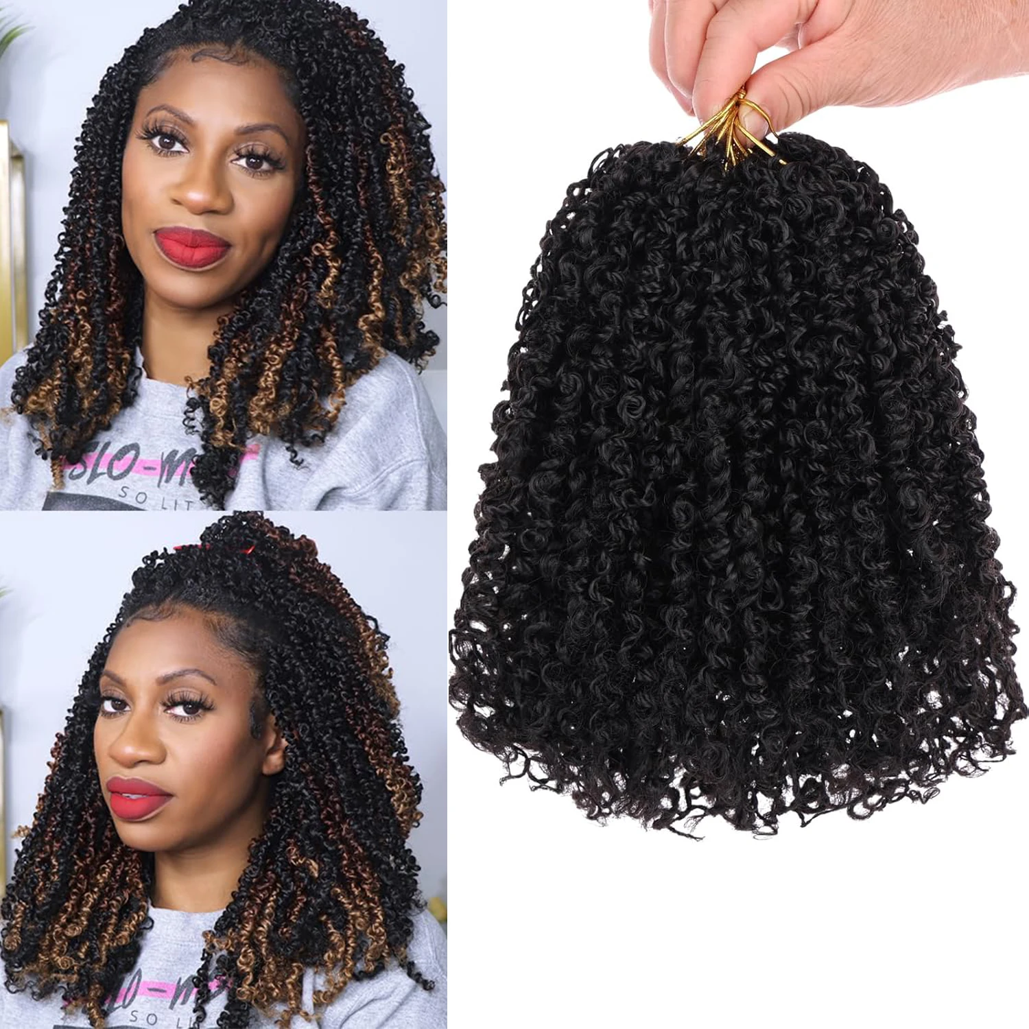 

Волосы Yanky Twist Вязание крючком 1-6 упаковок 24 пряди/шт. Предварительно скрученные синтетические волосы Passion Twist Вязание крючком Весенние волосы Twist Вязание крючком