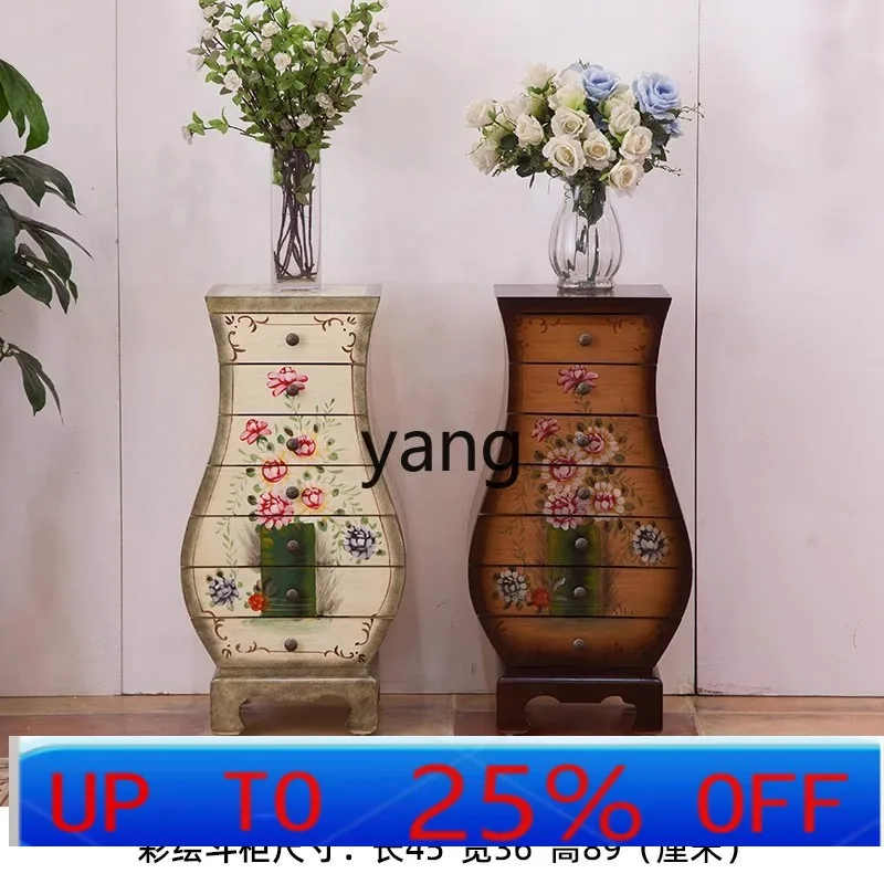 

LH retro hand-painted dresser side small chest cabinet jewelry jewelry porch storage bedside storage cabinet