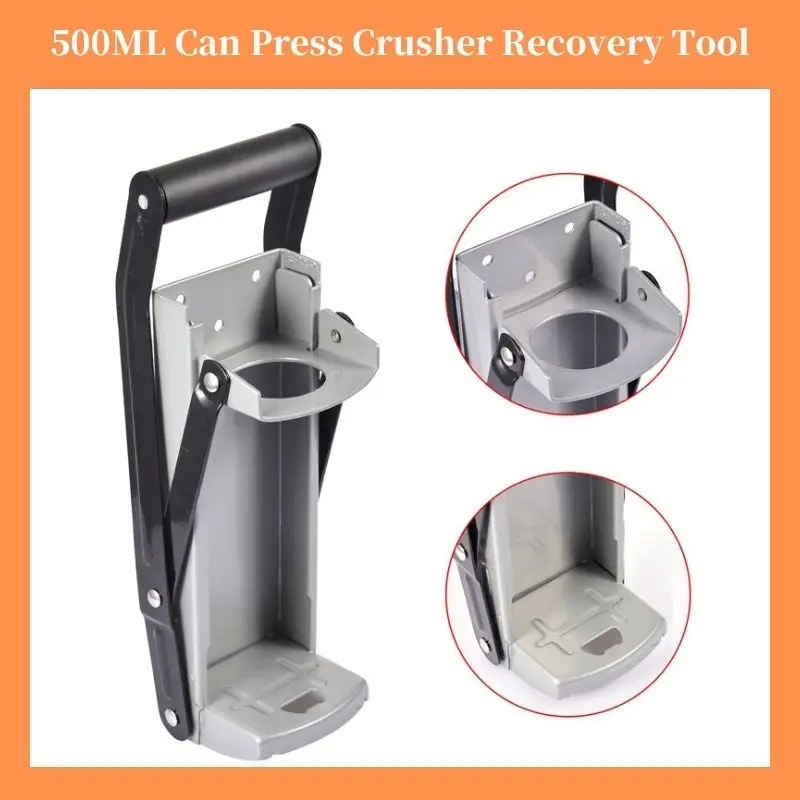 

500ML 16.9 OZ Can Press Crusher Recovery Tool Wall-mounted Beer Can Opener Multi-function Beer Bottle Opener Kitchen Supplies