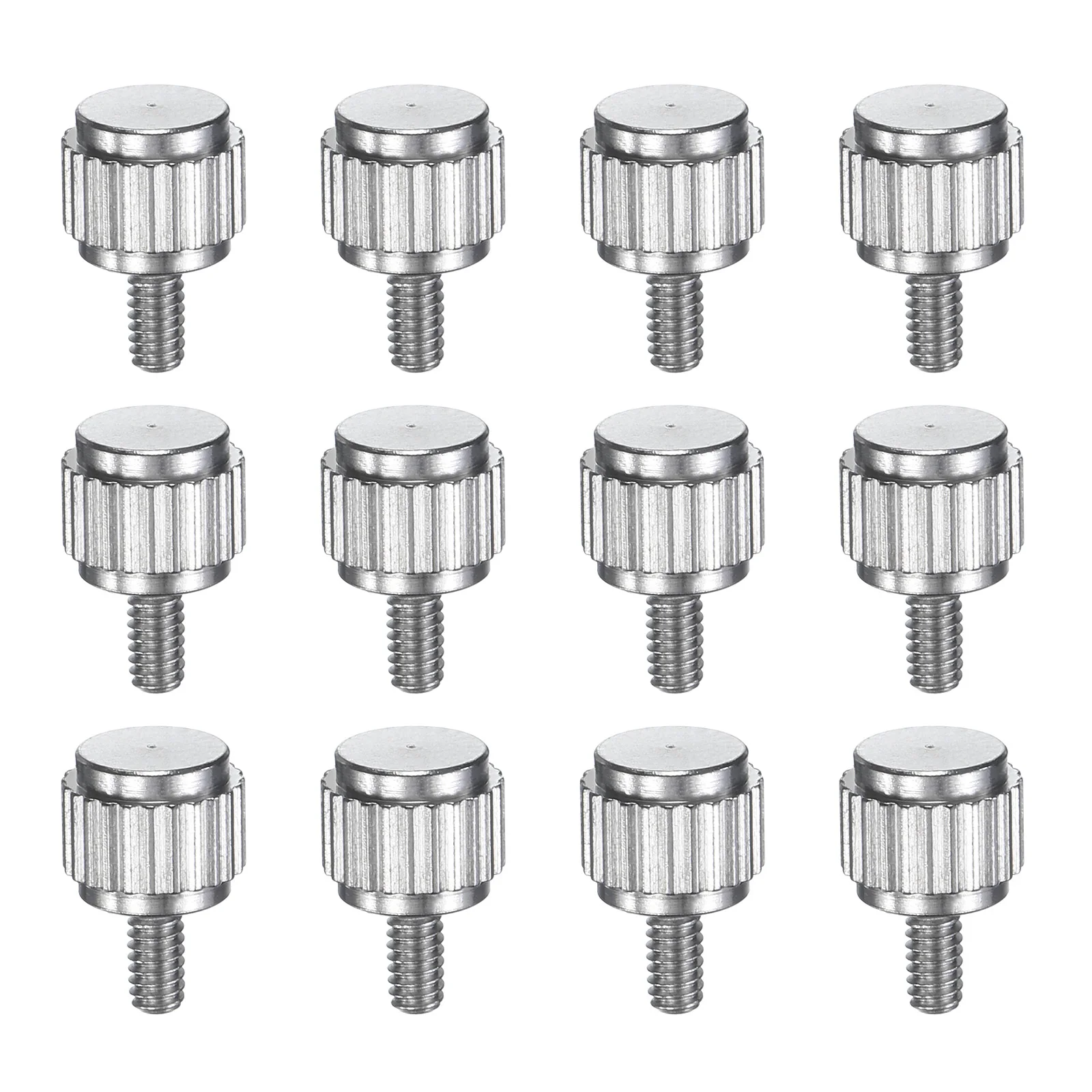 Uxcell12pcs M2 M2.5 Stainless Steel Flat Head Knurled Thumb Screws Slide Caliper Locking Screw Bolt for Machine Quick Adjustment