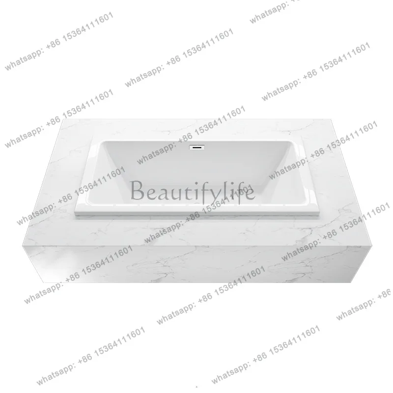 

Square acrylic embedded bathtub, home hotel project QT-6051Q