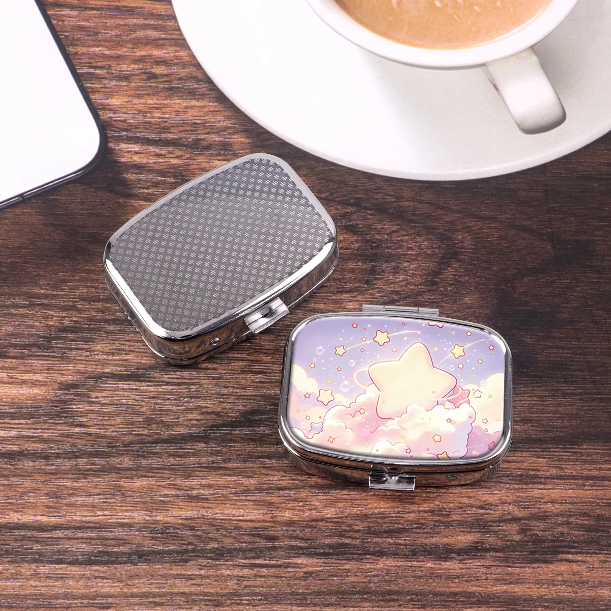 Kawaii Star Cloud Print Pill Box Mini Portable Medicine Organizer Cute Cartoon Travel Pill Container Pocket Storage Case