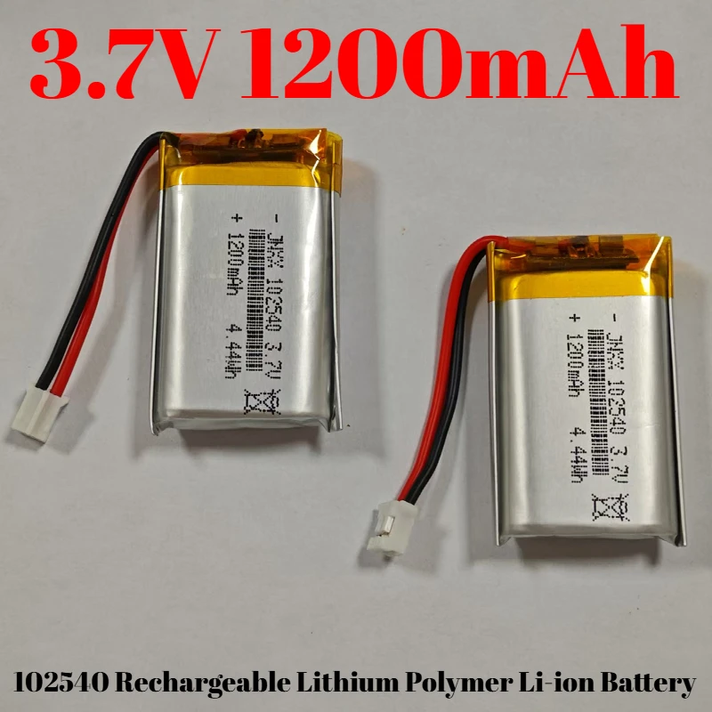 

Original 3.7V 1200mAh 102540 JST 1.0 1.25 PH 2-pin Lithium Polymer Li-ion Battery for Bluetooth Speaker GPS Dash Cam Camera MP4