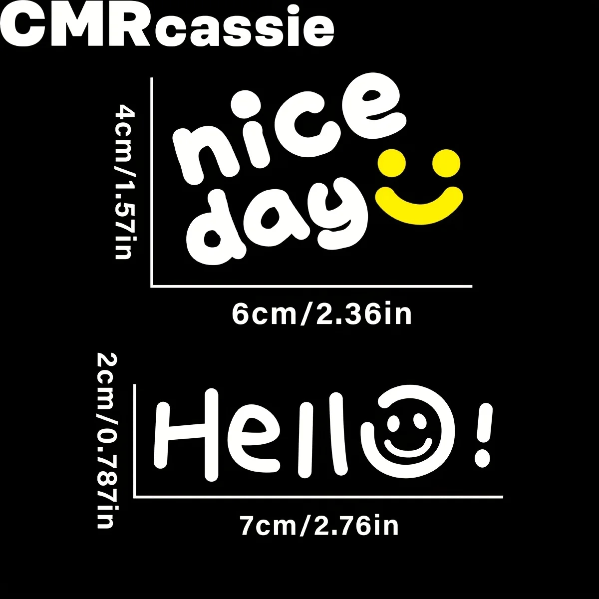 

1 комплект милых водонепроницаемых виниловых наклеек с надписью "Hello Smile" для автомобиля, окна, ноутбука