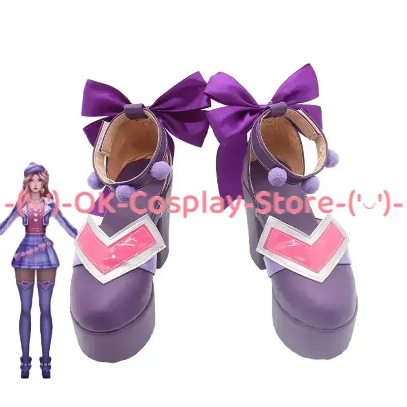 LOL Heartache & Heartthrob Caitlyn Cosplay Shoes LOL Valentine's Day Cosplay Prop Halloween Carnival Boots PU Shoes Custom Made