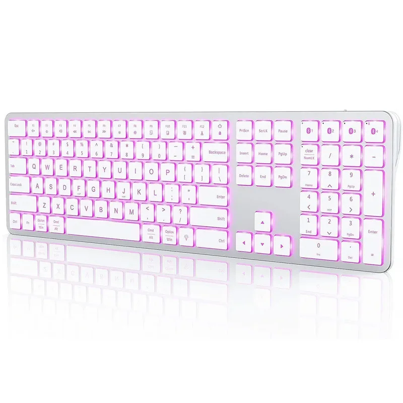 

Rechargeable Bluetooth keyboard with backlight Ergonomic keyboard Mute keys Multi-system compatibility