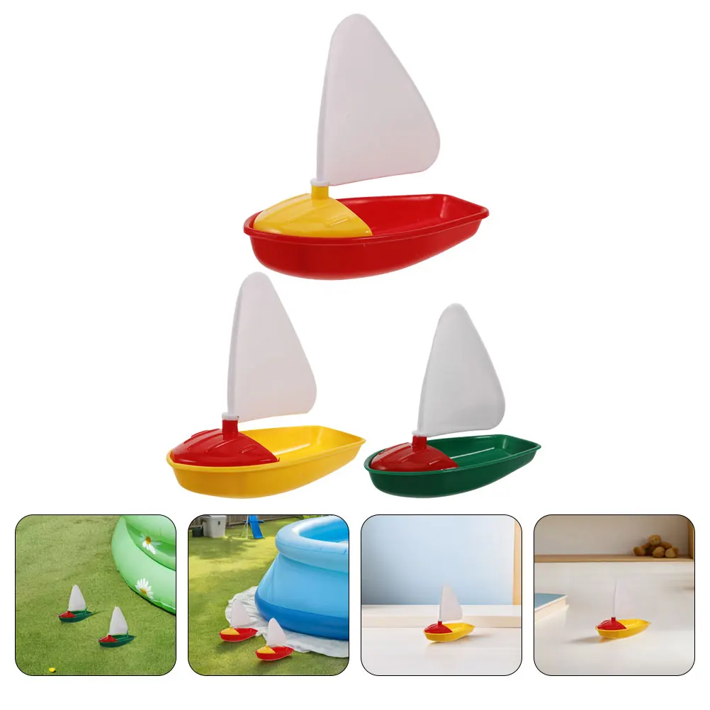 

6pcs Kids Water Play Floating Sailboats For Beach Bathtub Fun Plastic Boat Set Easy To Carry Pool Play Outdoor Activities