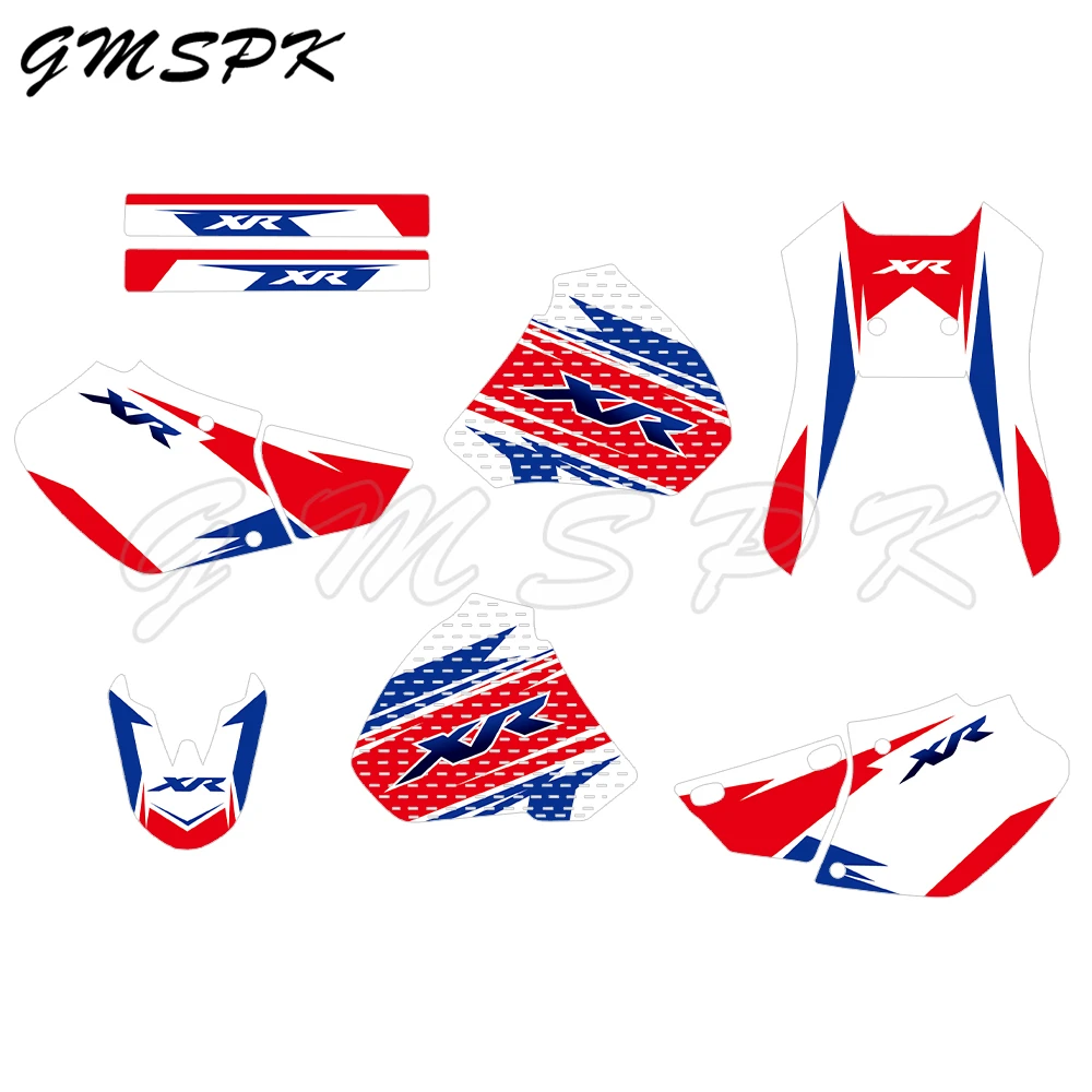 Set completo di decalcomanie grafiche per decorazioni ispessite adesivi sfondo moto adatto per Honda XR250 XR400 XR 250 400 1996-2004