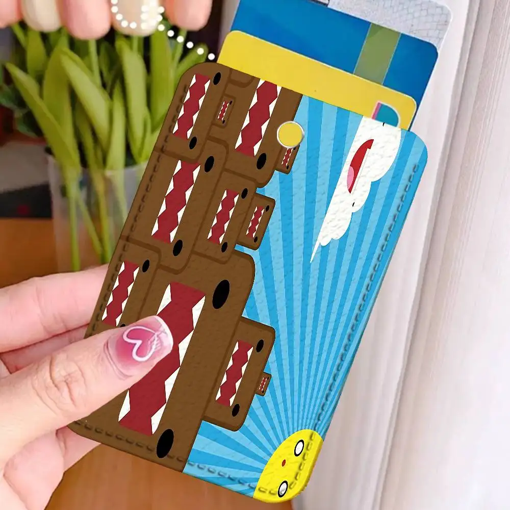 Cute D-Domo K-Kun Custom Access Card Case Leather Card Holder Transportation Card Case Gifts