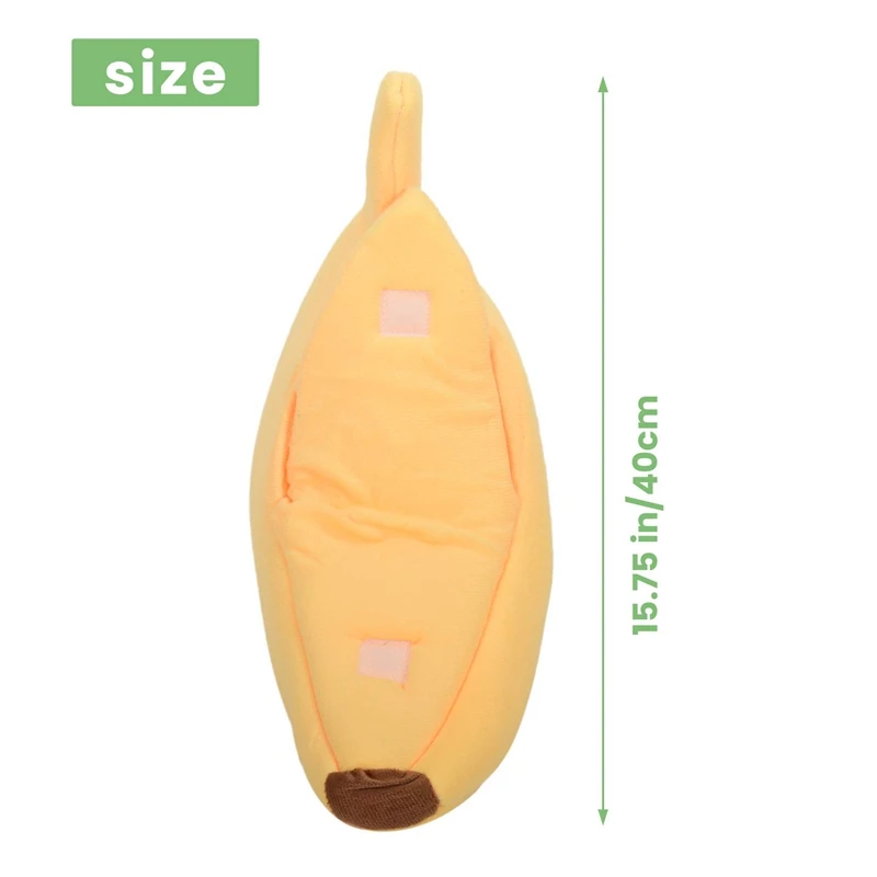 Cute Banana Cat Bed, Pet Bed Soft Cat Embrace Bed, Lovely Pet Bed for Cats, Rabbits & Small Dogs Yellow-A07G view 5