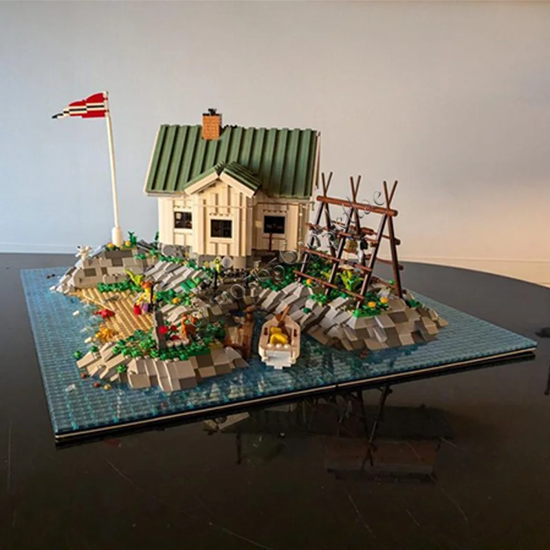 5489 PCS 하우스 스트리트 코스탈 아일랜드 하우스 노르드란드하우스 MOC 맞춤형 모듈식 블록 창의적 DIY 조립 장난감 선물