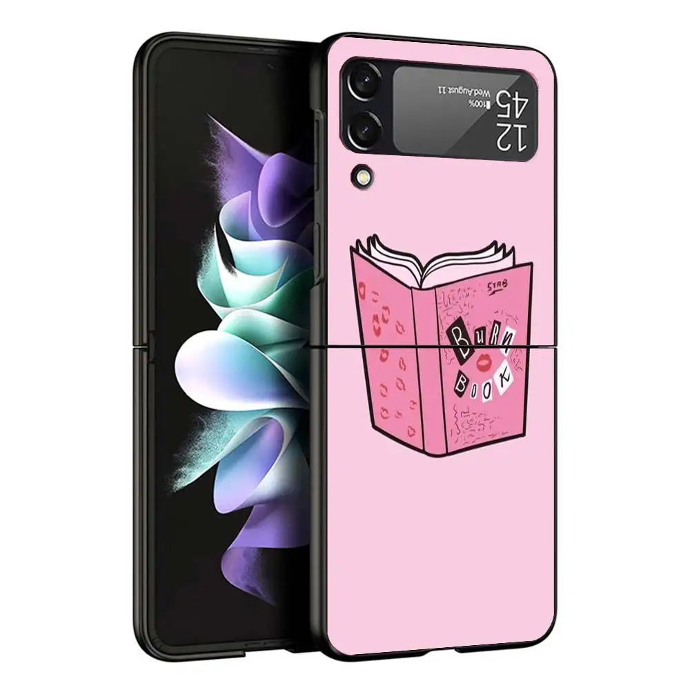 Mean Girls Burn Book Hard Black Cover for Samsung Galaxy Z Flip 4 3 5 5G Phone Case Flip4 Flip3 Flip5 Pattern Luxury Shockproof image 5