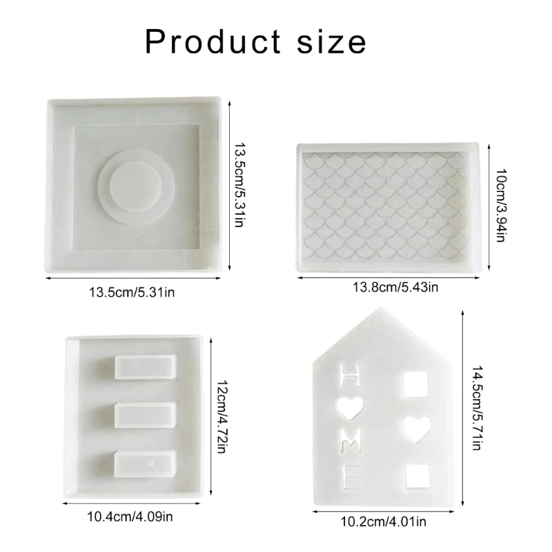 Gypsum Candlestick Silicone Mold Base Mould Hollow House Holder Molds Ornaments Home Decorations Mould
