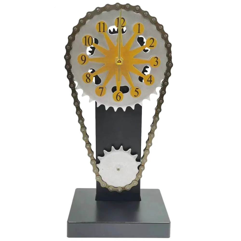 Creative Mechanical Rotation Gear Chain Clock Desktop Decoration Home Fashion Decoration Light Luxury Clock