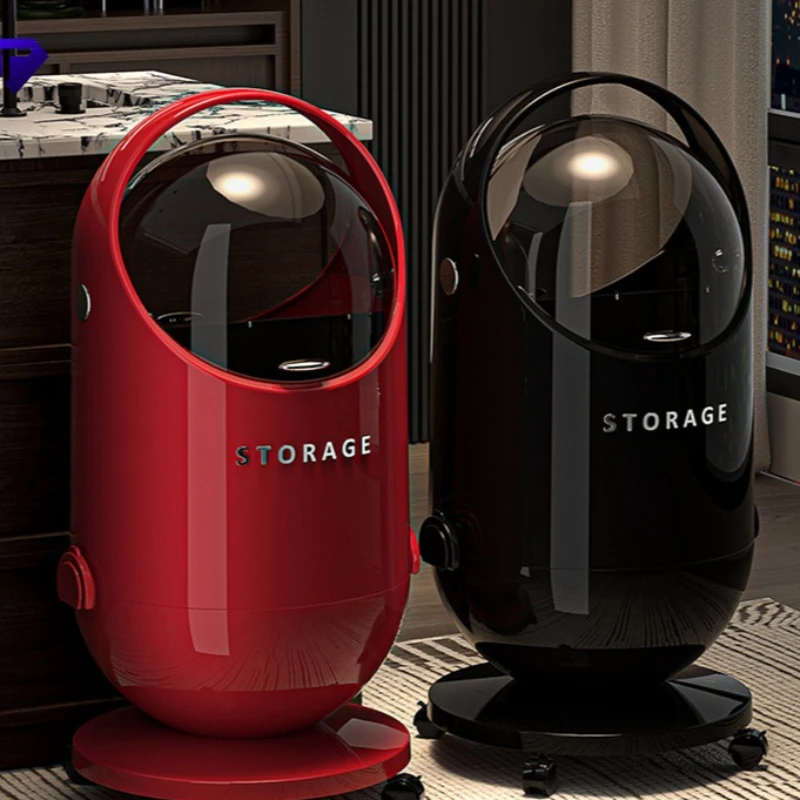 Luxury Trash Can Kitchen Large Capacity Trash Bin Living Room Flip Cover Wastebasket Plastic Food Waste Dustbin Home Supplies