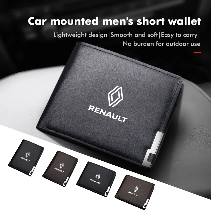 Car ID Card Holder Multi-function Key Bag Leather Wallet For Renaul Clio 3 4 Captur Sparco Megane 4 2 3 Trafic Logan