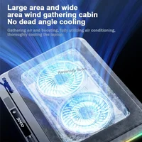 D17 5 Angles Adjustable Notebook Gaming Bracket Cooler with RGB Colorful Light Heat Dissipation Stand 15-21'' Laptop Cooling Pad - Image 3