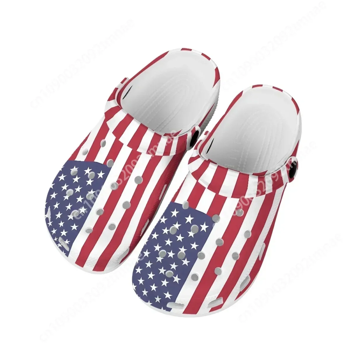 

Fashion American Flag Hole Shoes for Women Men Lightweight Non-Slip Slippers Outdoor Clogs Adult Unisex EVA Sandals Custom