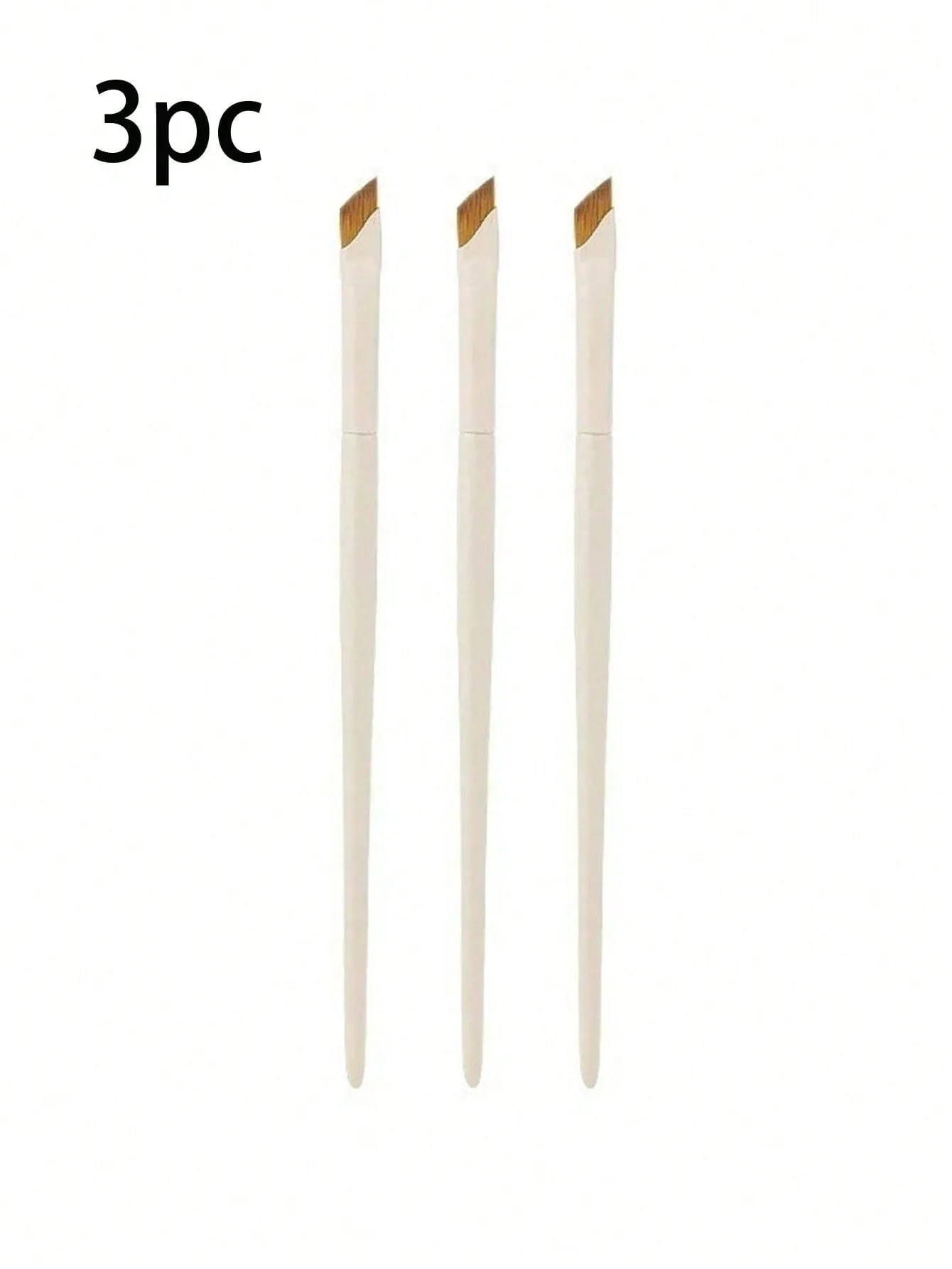 3개 기본 메이크업 브러쉬 세트, 파운데이션, 블러셔, 눈용. 17x10cm, 합성모, 부드러움