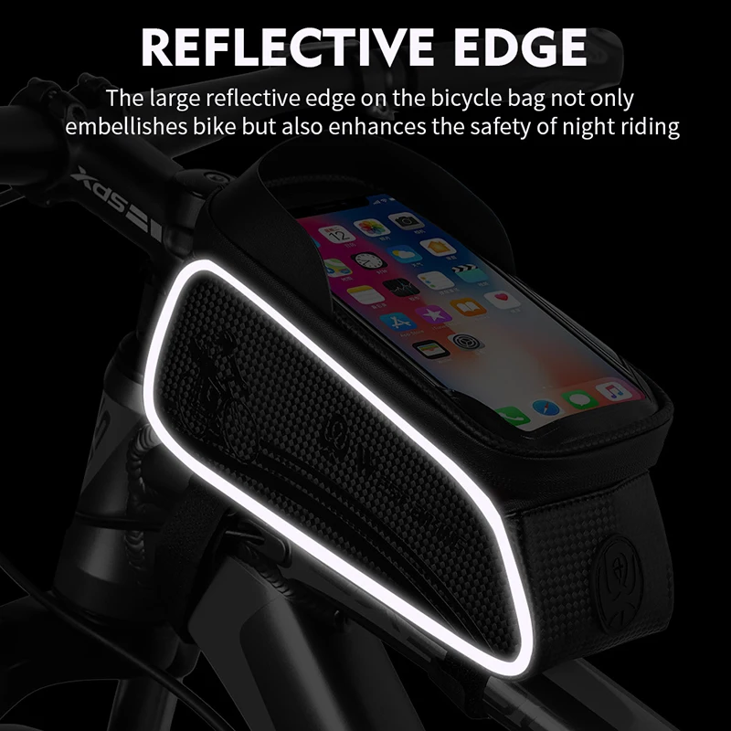 WEST BIKING Bicycle Bag Cycling Top Front Tube Frame Bag Waterproof 6.5 Inches Phone Case Storage Touch Screen MTB Road Bike Bag