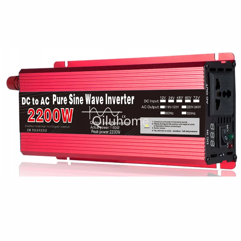 Pure Sine Wave Inverter Photovoltaic 12v24v To 220v110v1000w1600w2200w3000w Optional