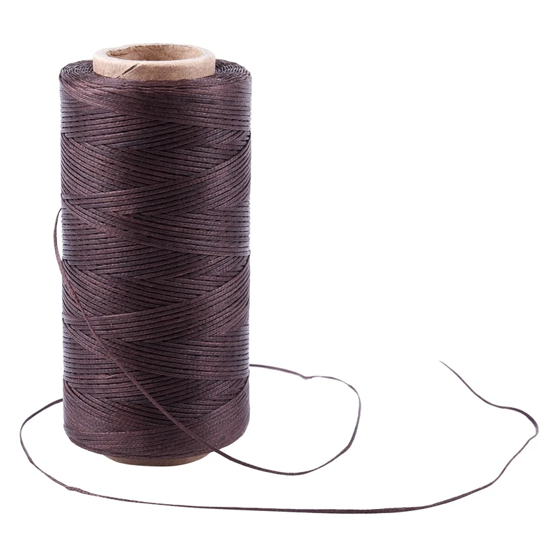 2X 260M 150D 1MM Leather Sewing Waxed Wax Thread Hand Needle Cord Craft DIY New Color:Dark Brown & Gray