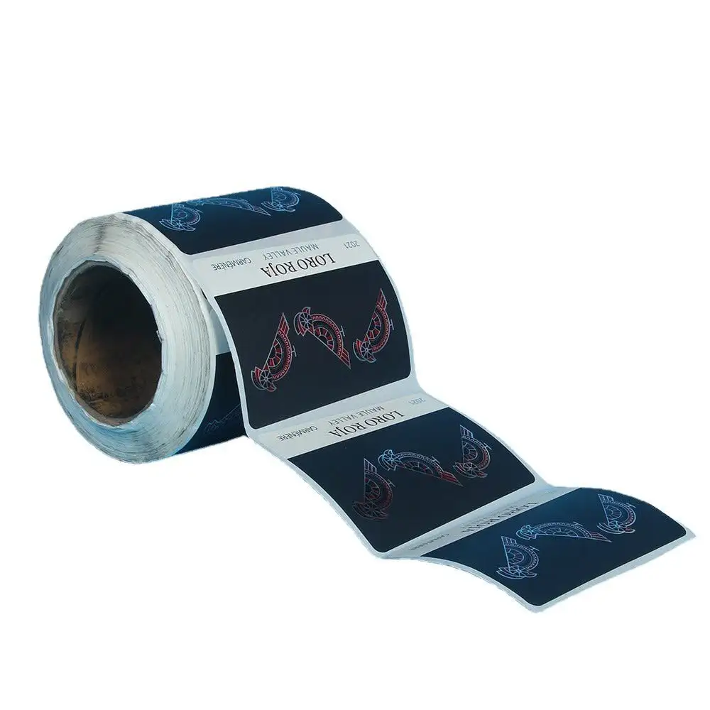 Customise Luxury Matte Red Foil Wine Package Adhesive Stickers Printed Color Printing Bottle Packaging Hot Stamping Labels