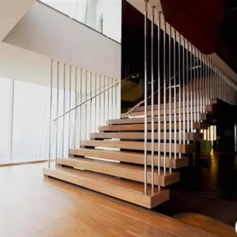 Prima Retractable Wooden Lux ury Villa Stair Steel Telescopic Electric Remote Attic Stairs Steel Folding Ladder Floating Stairs