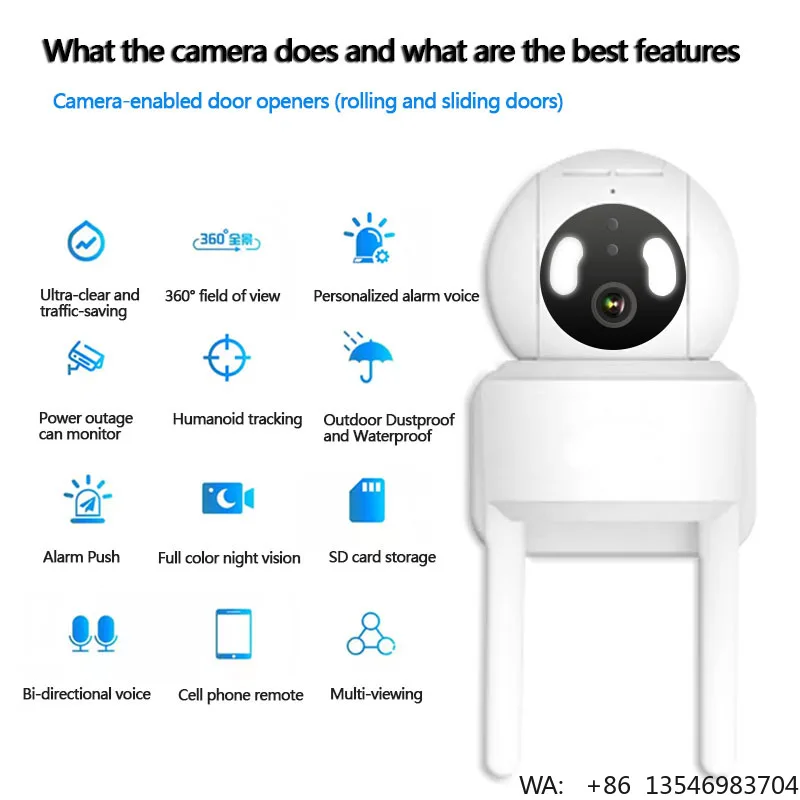 4G 2MP WIFI Smart Security Camera with Night Vision Motion Alert Plastic Material 30m Control Range for Home Property Protection