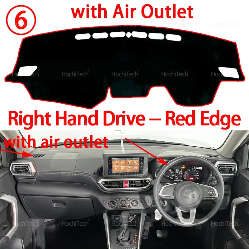 Anti-UV-Matte Sonnenschirm Dashmat Teppich Dash Dashboard Abdeckung Pad Auto Zubehör Für Toyota Raize 2019 2020 2021 2022 2023 2024 2025 – Detail 15