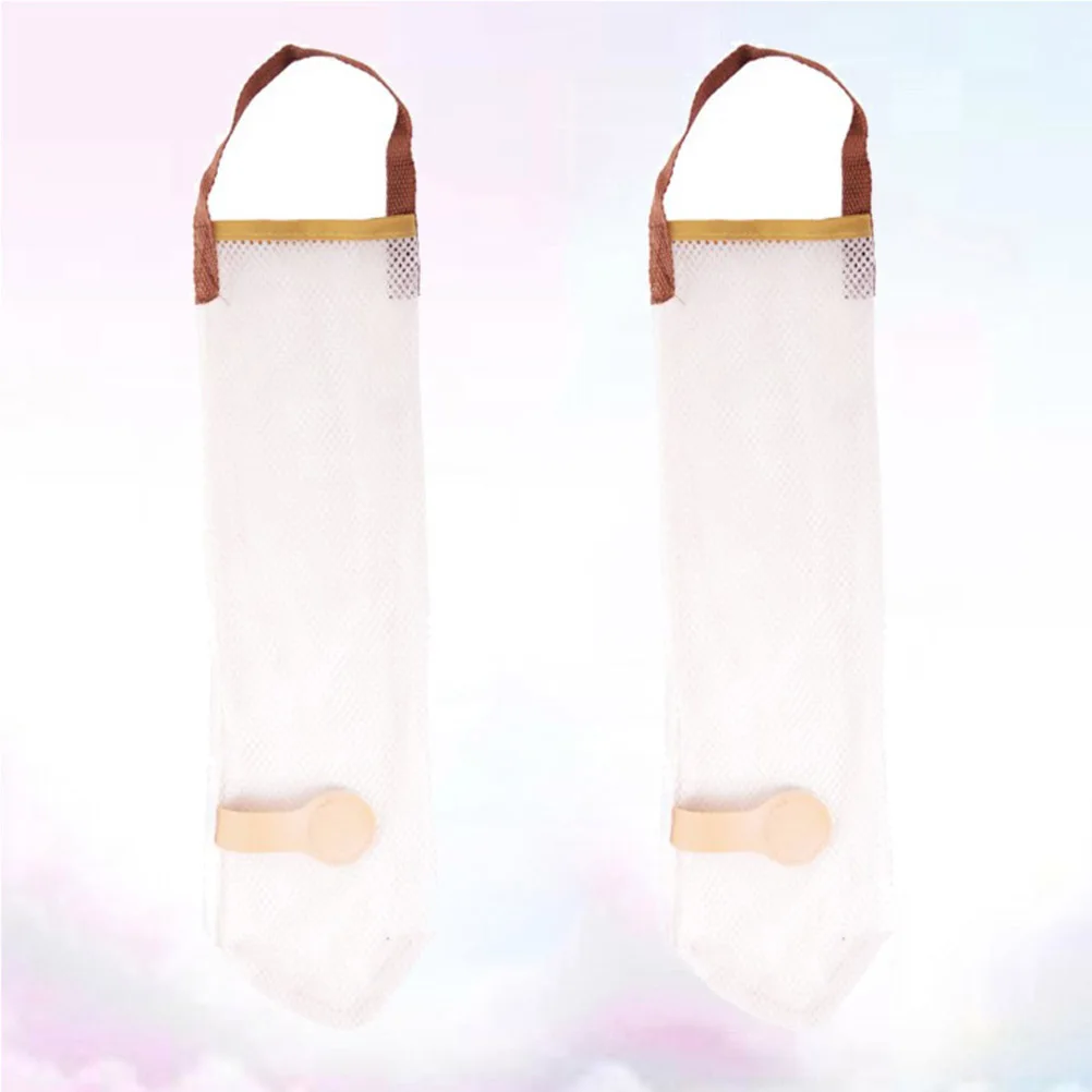 

2Pcs Kitchen Storage Bag Mesh Garbage Fruits Vegetables ganizer Hanging Breathable Washable Reusable