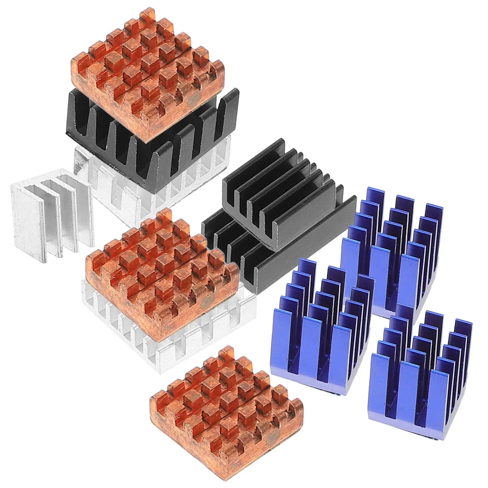 

12 Pcs Heatsink Kit Thermal Conductive Passive Heat Sink Aluminum Copper Alloy Laptop Cooling Pad For Pi 3B Double Sided