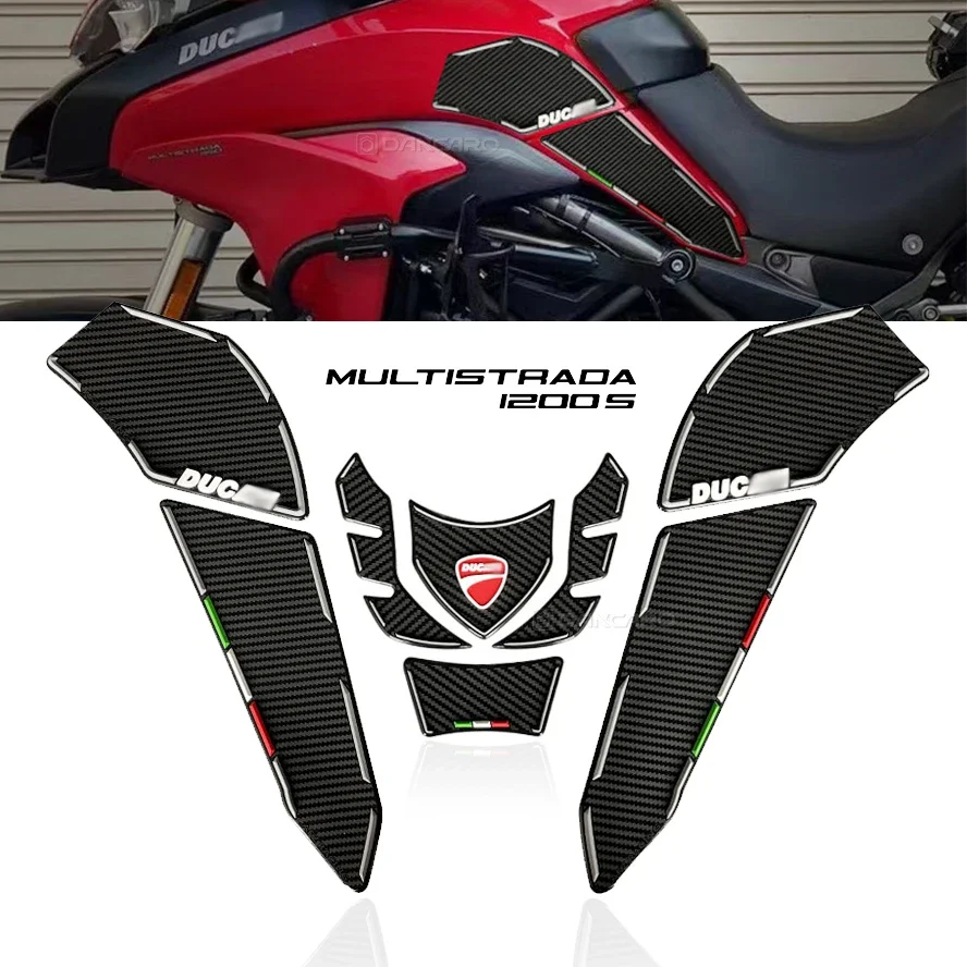 

Motorcycle Fuel Tank Pad Stickers Tankpad For DUCATI Multistrada 1200 1260 15-20 Sticker 3D Tank Cover Decoration Accessories