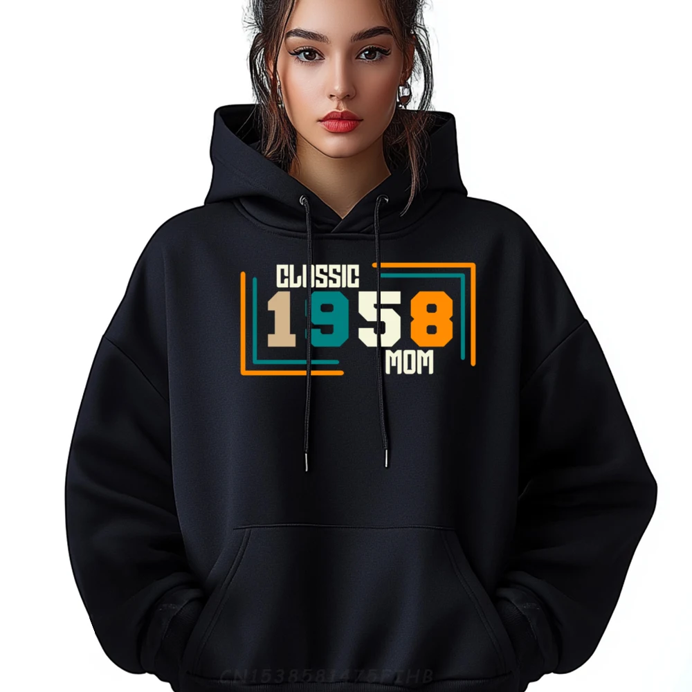 

Hoodies Born In 1958 1950s Classic Hoodies Mother Day Cute Family Printed Long Sleeve O-Neck Mens Hoodies