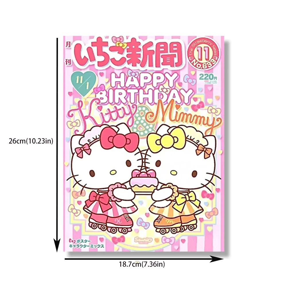 Anime Hello Kitty Sanrio Plakaty Kawaii Kreskówka Mymelody Dekoracja Ścienna do Akademika Studenckiego Pokoju Dziewczynki Dekoracje Papierowe Prezent dla Dziewczyn