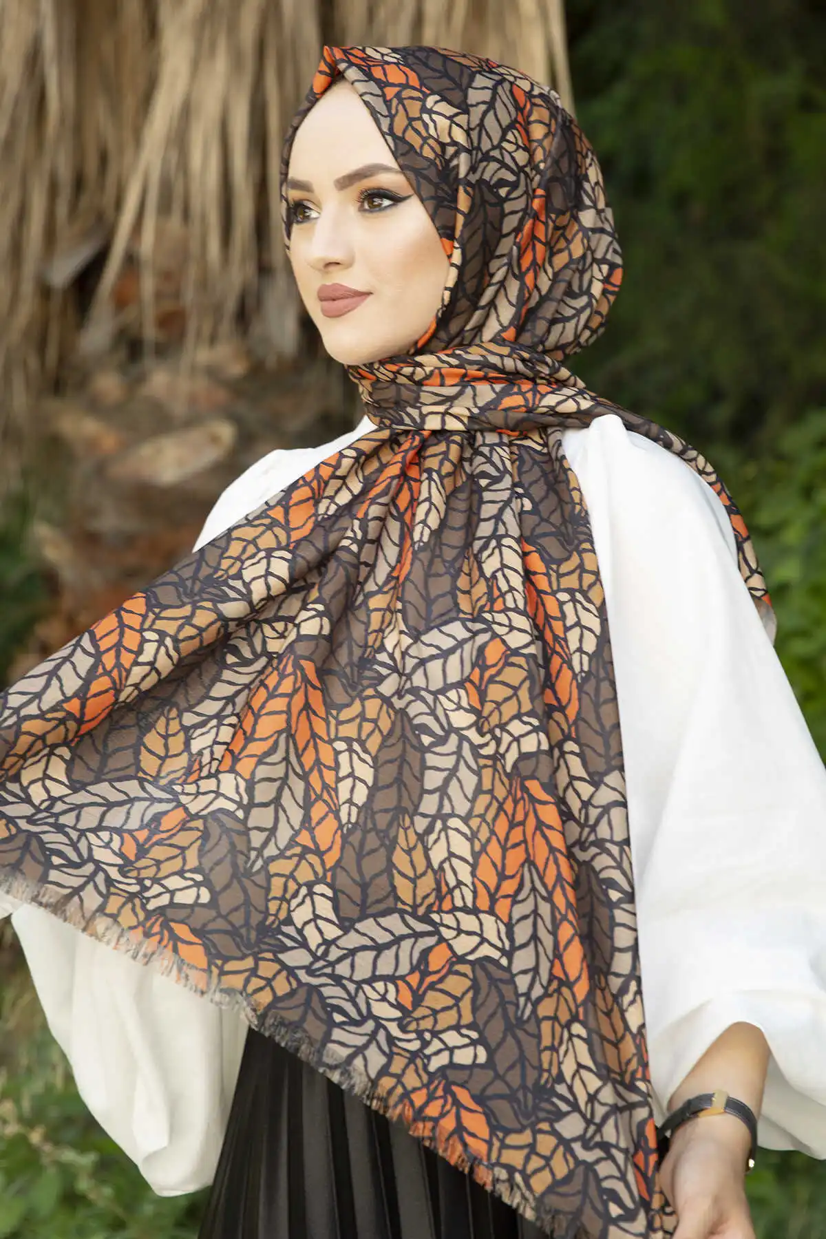 

Cotton Pattern Shawl E-Winter Autumn 2021 Muslim Women Hijab headscarf Islamic Turkey