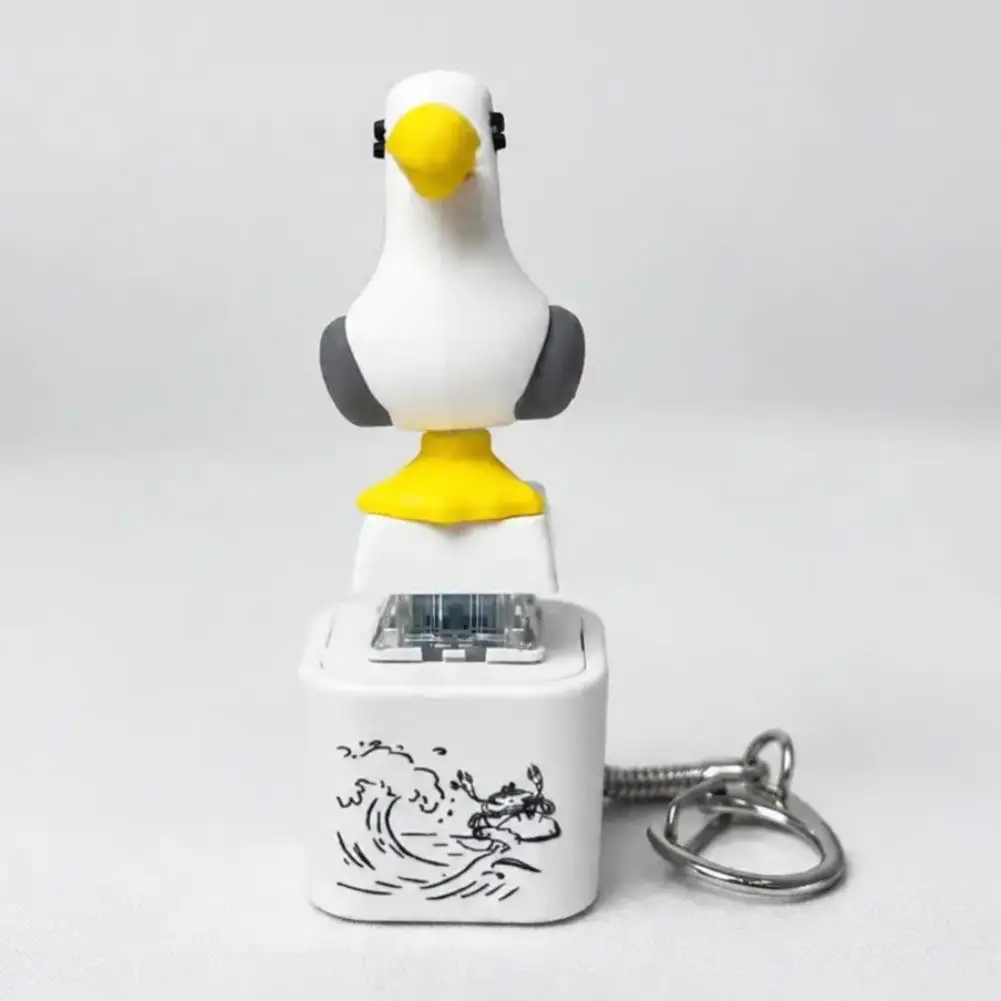 Seagull Button Keychain Rechargeable Fidget Toys Funny Keyboard Fidget Keychain Stress Relief Clicker Button With Sound & Light