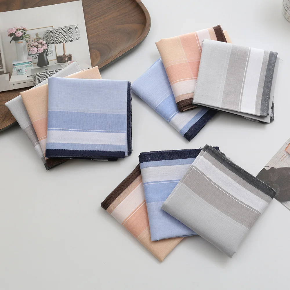 3/6Pcs Handkerchief Pure Cotton Wipe Sweat Small Square Towel Antique Old-fashioned Classic Nostalgic Sweat Absorption 40cm