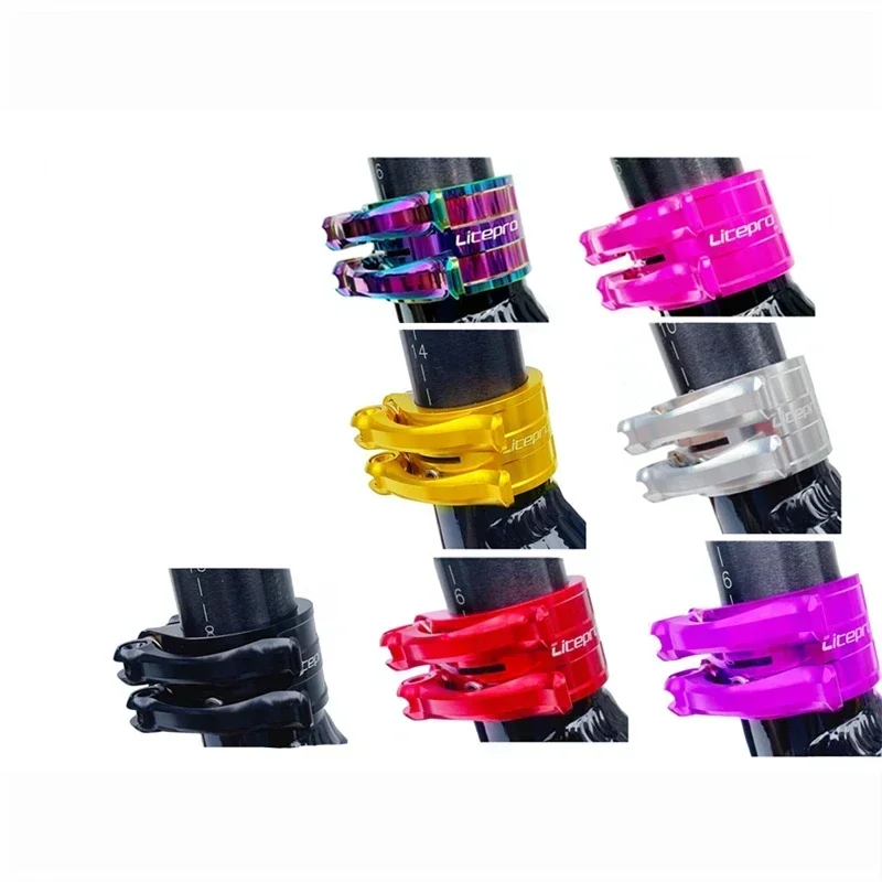 litepro-folding-bike-seatpost-clamp-double-layer-adjusting-buckle-eieio-titanium-shaft-seat-post-clamps-for-birdy-bicycle-parts