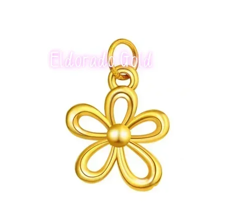 

Eldorado Gold new arrival 24k pure gold gesar flower pendant 999 real gold gesang flower fien gold charms