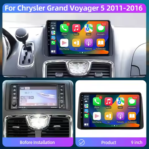Android 11 Car Radio For Chrysler Grand Voyager 5 2011 - 2015 For Dodge Grand Caravan 2008-2020 Player Multimedia GPS 360 Camera