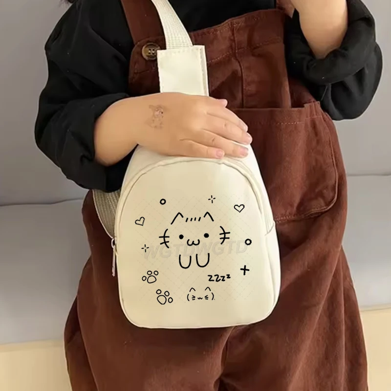 

Детская сумка с милым принтом животных и кошек для девочек и мальчиков, забавный подарок для любителей кошек, мини-сумка с милым мультяшным рисунком, детские подарки, легкие сумки через плечо