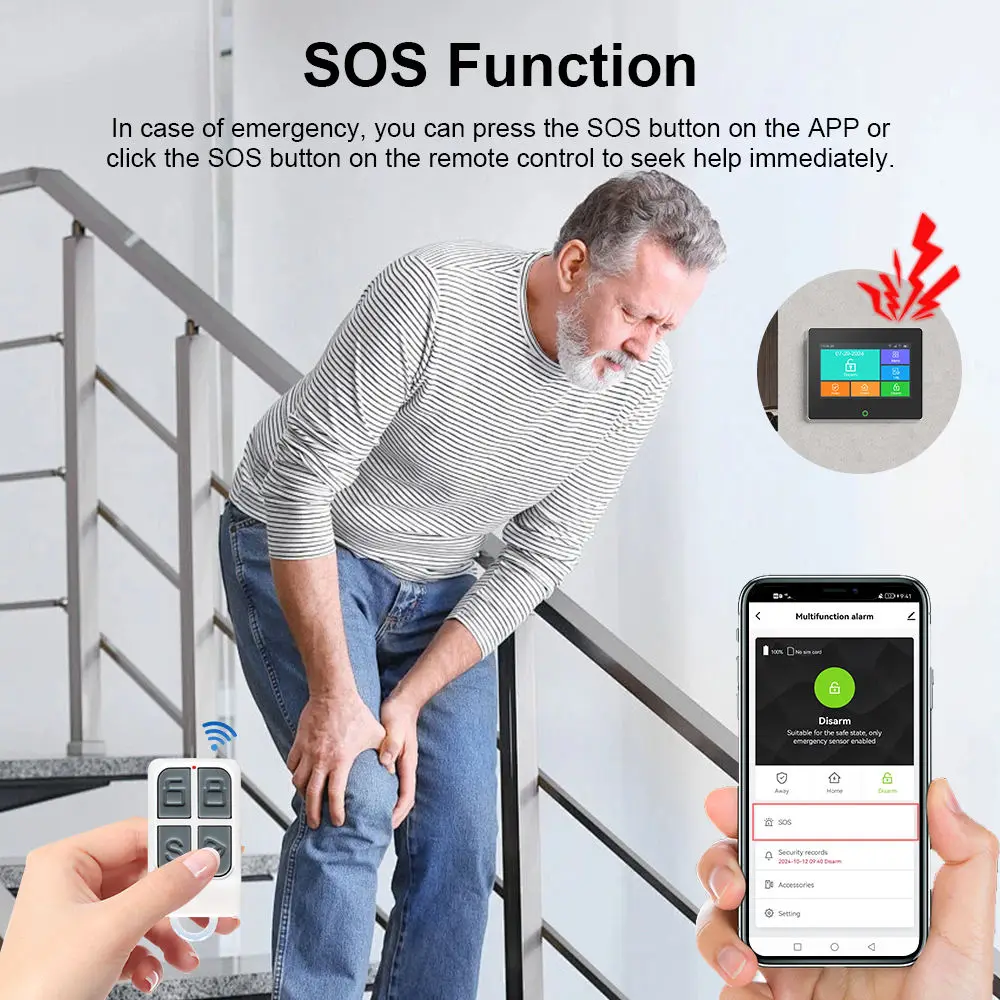 STLF Tuya App Wifi Gsm Intelligent Internet of Things Home Anti Intruder Alarm System 2g 4g Wireless Smart Security System