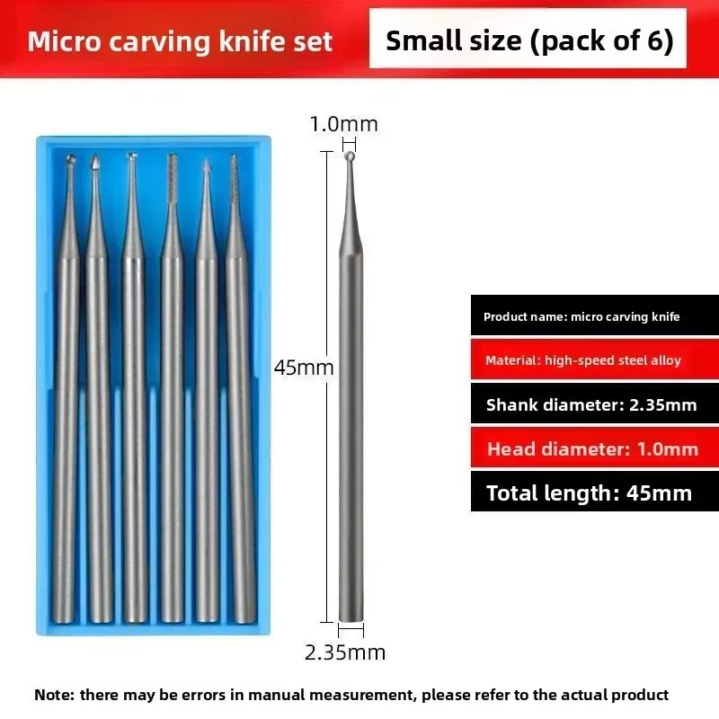 2.35mm HSS Ball Engraving Bit Set / Olive Pit Wood Micro‑Carving Milling Cutter DIY / Kit for Electric Dental Rotary Handpiece