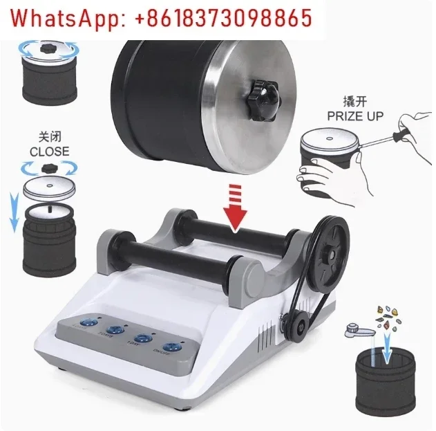 

220V Rock Tumbler Kit DIY Electric Rock Tumbler Toy with Rough Gemstones Polishing Grits for Adult Kids Polishing Machine